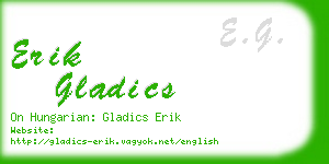 erik gladics business card